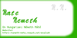 mate nemeth business card