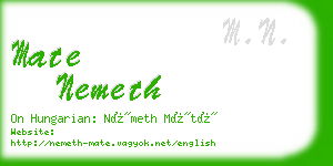 mate nemeth business card